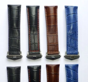 24mm Genuine Leather Watch Band Strap with Deployment Clasp compatible TAG HEUER - Picture 1 of 12