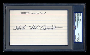 RED BARRETT SIGNED INDEX CARD MINT PSA/DNA AUTOGRAPH 1945 NL WINS LEADER ALLSTAR - Picture 1 of 2