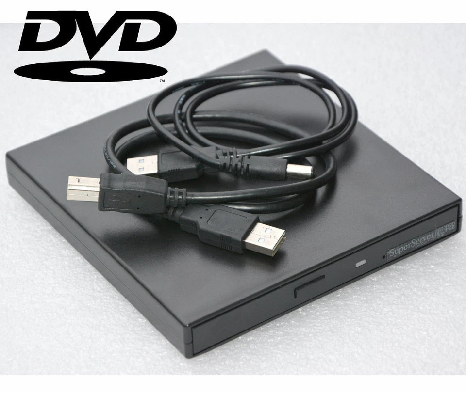 External USB DVD CD-ROM Drive Compatible with Windows 98 XP 7 8 10 #LW2 - Image 1 of 1