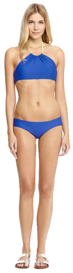 Top de bikini ZINKE para mujer azul ultramar Sloane cuello alto $72 NUEVO Foto 1 de 1