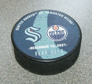 Seattle Kraken vs Edmonton Oilers Game Day Match Up Puck 12-18-2021 - Picture 1 of 2