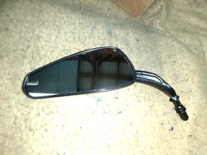 NEW VIVID BLACK LEFT REAR VIEW MIRROR fits HARLEY DAVIDSON 1980'S-2025  V.G.C. - Picture 1 of 4