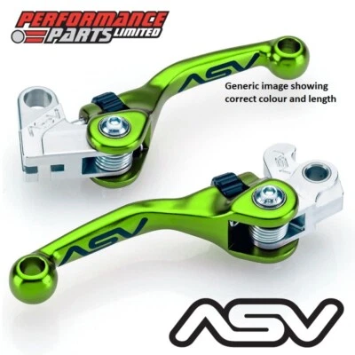 ASV F4 Short Green Adjustable Brake + Clutch Lever Set for KTM 250 XCFW 2016 - Изображение 1 из 4