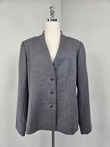 Pendleton Damen Vintage Blazer 100% Schurwolle Grau 12 USA Stoff - Bild 1 von 13