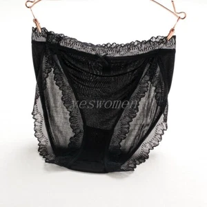 2Pcs Women 100% Silk Sheer Lace Bikini Underwear Panties Lingerie Briefs Panty - Picture 1 of 15