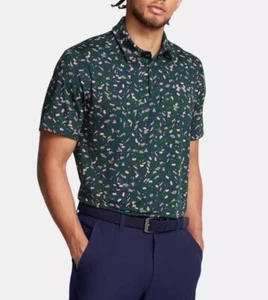 Under Armour UA Playoff 3.0 Printed Polo Green Navy Gray 1378677-418 Men’s Med - Picture 1 of 8