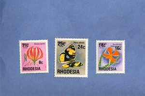 RHODESIA 364-66 1976 MINT SET OF 3 FLOWER/BUTTERFLY/SURCHSRGES - Picture 1 of 1