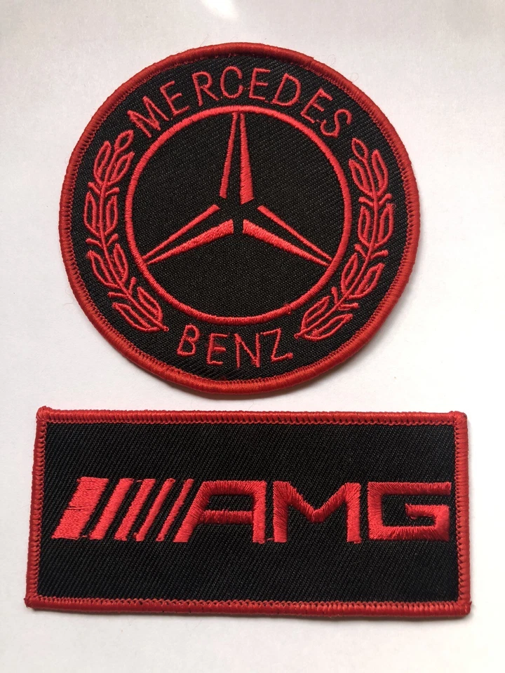 MERCEDES BENZ AMG COSTURA/PARCHE DE HIERRO INSIGNIA UNIFORME NEGRO ROJO CARRERAS FÓRMULA 1 Foto 1 de 1