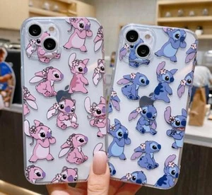 Stitch Angel Phone Case For Apple iPhone 11 12 13 14 15 16 Pro Max Plus Cover - Photo 1 sur 10