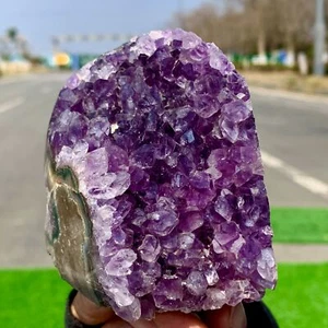 492G Natural Amethyst geode quartz cluster crystal specimen Healing - Picture 1 of 22