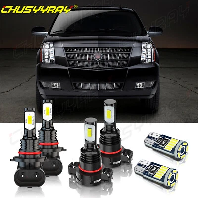 Kit combo de lâmpadas DRL 6x 6000K LED para Cadillac Escalade 2007-14 condução de neblina - Imagem 1 de 4