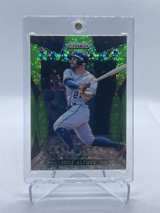 Jose Altuve /199 2019 Prizm Lime Green Donut Circles Prizm #40 Houston Astros