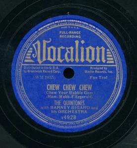 78tk-vocal group-VOCALION-4928-Quintones w/Barney Bigard-(Chew Chew Chew/Utt-Da) - Picture 1 of 2