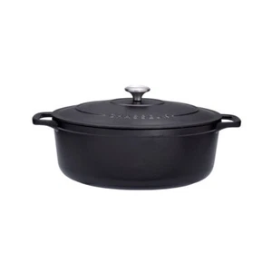 Cocotte ovale 29 cm chasseur noir interieur noir fonte émaillée 37x23 cm - Imagen 1 de 1