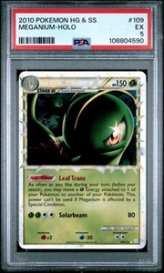 2010 Pokemon Heart Gold & Soul Silver #109 Meganium Holo PSA 5 EX - Picture 1 of 2