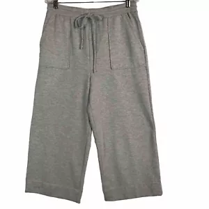 Women’s Wide Leg Cropped Sweatpants Fleece Size M BOBEAU NWT - Picture 1 of 10