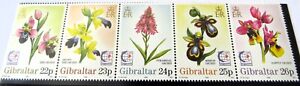 Gibraltar - 5 Stamps  1995  Singapore '95 Exhibition Orchids - SG: 749-753 - MNH