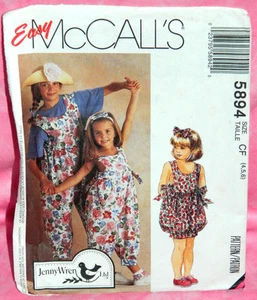Uncut McCalls Jenny Wren Girls Childs 4-6 Jumpsuit Romper Headband Pattern 5894 - Picture 1 of 2