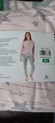 Espléndido Juego de Pijama de 2 Piezas para Damas, Gris y Rosa Talla XL Foto 1 de 2