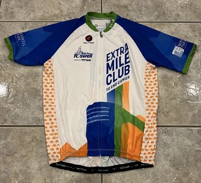 Mens Small Pactimo Extra Mile Club Cycling Jersey Full Zip Polyester Pocket - Image 1 of 4