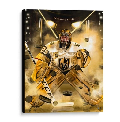 Marc-Andre Fleury Golden Knights 16x20 холст жикле печать искусства Jordan Spector - Изображение 1 из 3