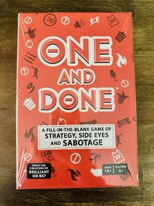 ONE AND DONE A FILL IN THE BLANK GAME OF STRATEGY SIDE EYES AND SABOTAGE NEU - Bild 1 von 3