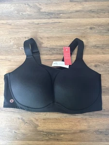 Livi Lane Bryant Sports Bra 42DDD NWT $69 Black Wicking Wire free Med Impact - Picture 1 of 13