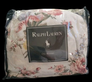 Vtg RALPH LAUREN Petticoat Floral Full Double Bedskirt 15" Drop Dust Ruffle NEW - Picture 1 of 5