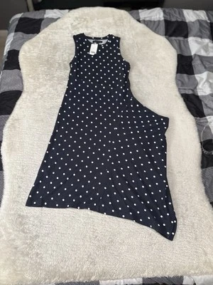 New Banana Republic Womens Navy Blue Long Dress Polka Dot Size XS - Image 1 of 4