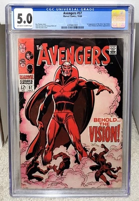Avengers #57 (1968) CGC 5.0 - 1st Appearance of Vision Marvel Comics Key - Image 1 of 3