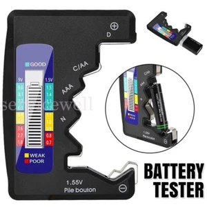 Universal LCD Digital Battery Tester Checker C D N AA AAA 9V 1.5V Button Cell - Picture 1 of 9