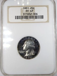 1951 Proof Washington Quarter - NGC PF 67 Toned Reverse - Picture 1 of 5