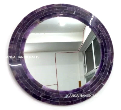 Amethyst Round Mirror, Bathroom Mirror, Bathroom Vanity Mirror (20 X 20 Inch) - Image 1 of 4