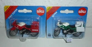 SIKU / 2 x MODELL-MOTORRÄDER / 1314 u. 1325 / FEUERWEHR u. POLIZEI / #2430# - Bild 1 von 1