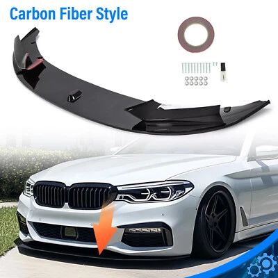 For 11-16 BMW F10 5 Series M Sport Front Bumper Lip Splitter Carbon Fiber Style Foto 1 de 4