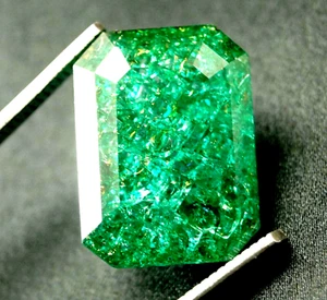 Natural Colombian Emerald Emerald Cut 200 Ct Certified Green Loose Gemstone - Picture 1 of 6