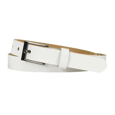 Gürtel Ledergürtel Weiß 2cm breit 100% Leder Damen Herren Rindleder kürzbar Neu - Bild 1 von 4
