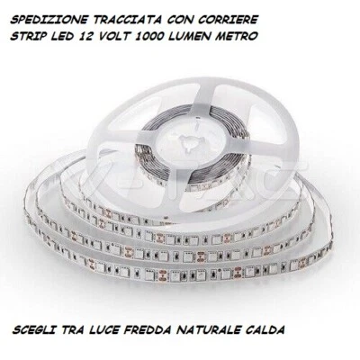 Striscia Strip Led 12Volt V-tac   SMD5050 60Led Bianco Freddo Naturale  - Immagine 1 di 4