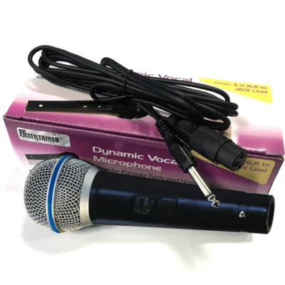 UKDJ Dynamic Vocal Microphone For Recording Karaoke PA DJ Music 3M Lead XLRF to Jack