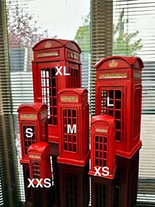 Vintage Retro Metal Iconic British Style London Telephone Box Booth Money Box - Picture 1 of 18