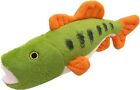 December Pets Bass Fish Plush Dog Chew Toy Squeaker Tuff Toys for Large Small Do