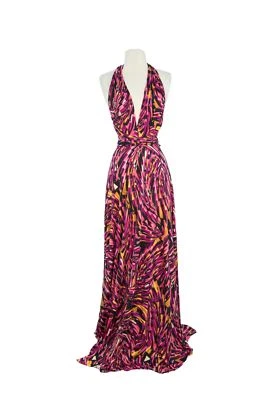 VON VONNI Women's Fuschia Vortex Transformer Dress Long One Size VVL101 $120 - Image 1 of 2