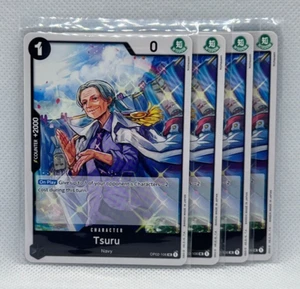 One Piece TCG OP02-106 Tsuru x4 Playset - PRB01 - Black Deck - NM - Picture 1 of 2