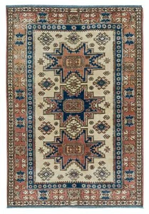 3.5x5 Ft One of a kind Vintage Caucasian Shirvan Leshgi Rug, 100% Wool - Picture 1 of 5