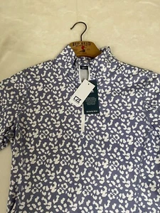 New Cutter& Buck Women Shirt Hyacinth 1/4 Zip Stretch Pullover Abstract SZ S - Picture 1 of 22