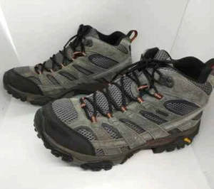 Merrell Moab 2 Mid J06053 Mens Grey Waterproof Hiking Boots Size 11.5 EUC - Picture 1 of 6