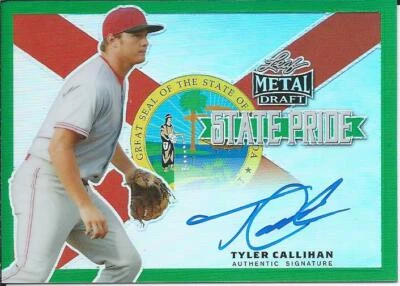 2019 Leaf Metal Draft Baseball TYLER CALLIHAN #SP-TC1 State Pride Autograph 7/10 - Image 1 of 2