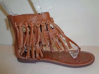 Sam Edelman Size 7.5 M GRIFFEN Brown Fringe Leather Sandals New Womens Shoes - Image 1 of 4