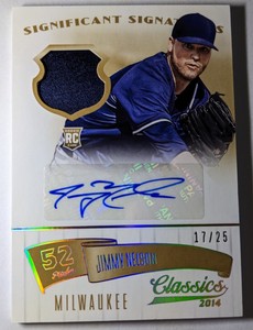 Jimmy Nelson 2013 Classics Significant Signatures #17/25 - Rookie Card - Brewers
