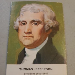 Tarjeta coleccionable Golden Press Presidents 1960 #3 de Thomas Jefferson EX - Imagen 1 de 9